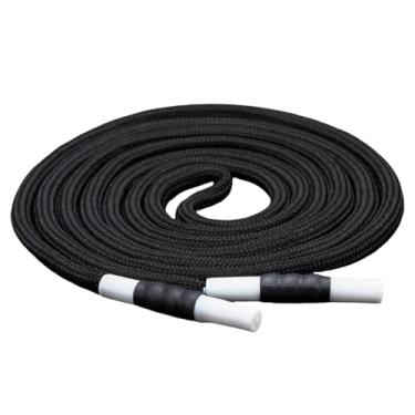 Imagem de WALWAL 1 pacote com cordão de algodão com cordão de substituição de 138 cm, adequado para calças de moletom com capuz e shorts (corda preta, listra branca)