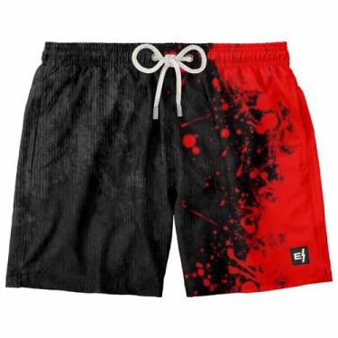 Imagem de Shorts Masculinos de Verão Estampados Surf Boardshort Praia Esportiva 