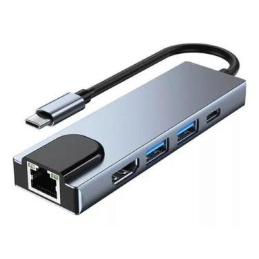 Imagem de HUB USB Tipo-C 5 em 1, HDMI, LAN e PD - BYL2007 - SEISA