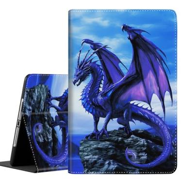 Imagem de Capa para Samsung Galaxy Tab A7 10,4 polegadas 2022/2020 (SM-T500/T505/T507/T509), capa protetora durável à prova de choque para tablet Samsung Tab A7, dragão azul