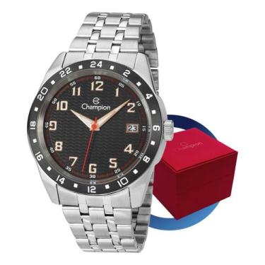 Imagem de Relógio Masculino Champion CA31382T Prata Aço Inoxidável Preto Design 