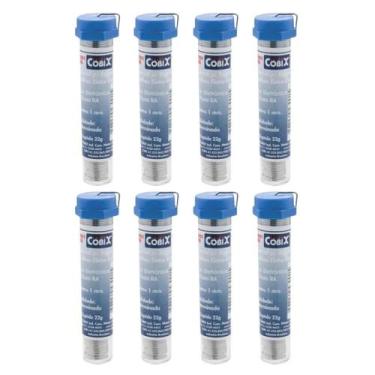 Imagem de 8 Tubos Fio Estanho P/ Solda C/ Fluxo Ra 22g 1,00mm Cobix