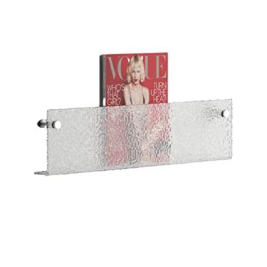 Imagem de ZDJZMGZ Suporte de parede de suporte de revista de acrílico fosco, suporte de literatura de brochura, organizador de suporte de arquivo de documentos, estante de acrílico moderna para pendurar