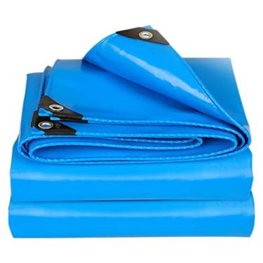 Imagem de Capa de lona à prova d'água resistente à água para acampamento móveis de jardim tenda dossel à prova de chuva 3x3m 0,45 mm de espessura com ilhós reforçados, azul (tamanho: 2x4m)