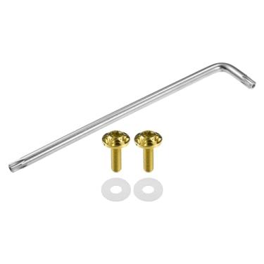 Imagem de Partuto 1 conjunto de parafusos universais antifurto para placa de licença M6 de 1/10.2 cm - Kits de fixação de parafusos de segurança de carro para suporte de quadro de etiqueta de carro com 2