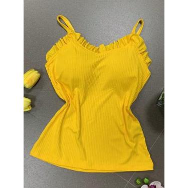 Imagem de modas regata canelada - NoBrand, Amarelo, G