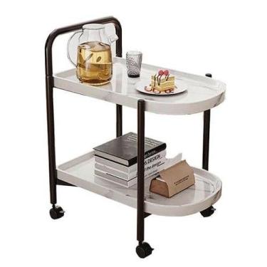 Imagem de Mesa Carrinho de Chá Café Bar Com Rodas 02 Andares - Vijodi
