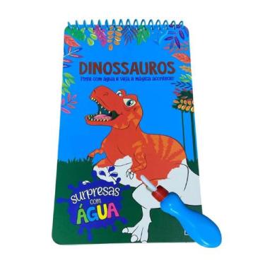 Imagem de Surpresas com Água: Dinossauro Kit c/ Livro Desenhos+Pincel - todolivr