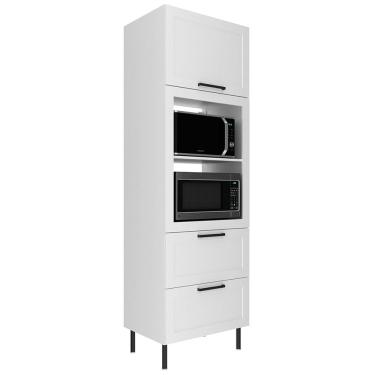 Imagem de Torre Quente 1 Porta 2 Gavetas 222x70 cm MDF CZ3306 Branco Tecno Mobili