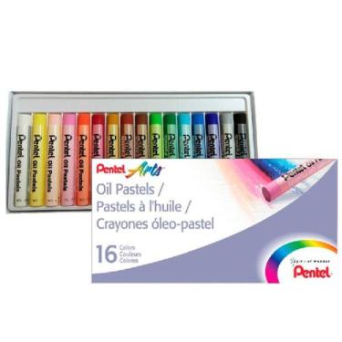 Imagem de Giz Pastel Oleoso Pentel com 16 Cores - Cód. PHN16