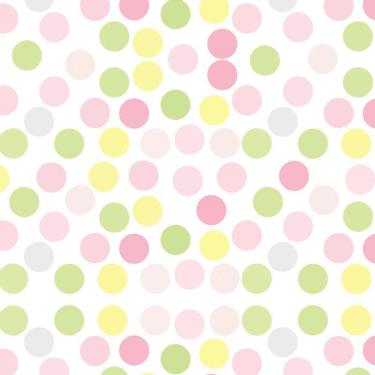 Imagem de Papel De Parede Poa Circulos Rosa Verde Amarelo Autocolante