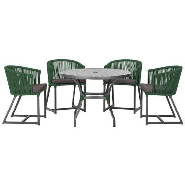 Imagem de Mesa com 4 Cadeiras de Jantar Roma 100cm e Noronha em Aluminío