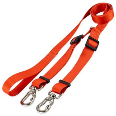 Imagem de Basic Pet Coleira Guia Dupla Para Cães Cachorro Adestramento Passeio Porte Grande Médio Pequeno (Vermelho, P)