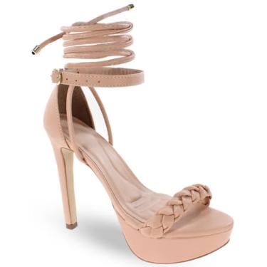 Imagem de Sandália Modarpe Meia Pata Salto Alto Fino Feminina M12 (Nude, BR, Adulto, Numérico, 39)