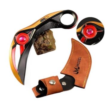 Imagem de Superbuybox Jogo Valorant Ion Karambit faca artes marciais armas ninja coleção de jogos presente decoração mesa mochila pingente presente (íon karambit amarelo)