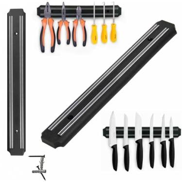 Imagem de Barra Magnética Imã Parede para Suporte Organizador de Facas ou Ferramentas Porta Facas 33cm x 5,5cm - IT