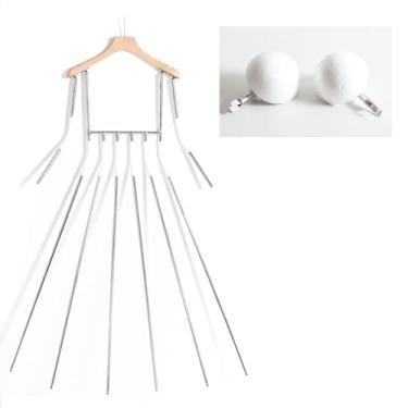 Imagem de Cabides de exibição de roupas em forma de corpo de metal com braços de cintura ajustáveis, suporte para boutique de varejo, tronco de manequim feminino para mostra de fotografia, A10 (tinta