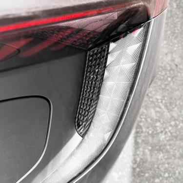 Imagem de YOUTOOCAR Capas de acabamento de lanterna traseira compatíveis com acessórios Kia EV6 2022-2026 (padrão de fibra de carbono)
