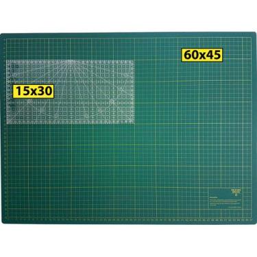 Imagem de Base Corte A2 60x45cm Régua 15x30cm Scrapbook Patchwork. - De Acordo c