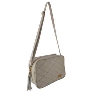 Imagem de Bolsa Transversal Topgrife Matelassê Couro Marfim