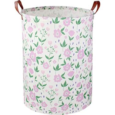 Imagem de CLOCOR Cesto De Roupa Suja Para Meninas, Quarto Bebê, Lona Dobrável, Organizador Brinquedos, Decoração Quarto, Sala Jogos, Cesta Presentes (Roxa)