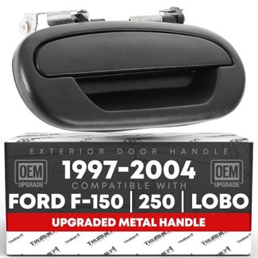 Imagem de T1A Maçaneta de porta traseira externa do passageiro, metal atualizado - compatível com Ford F-150, 97-99 Ford F-250, 98-03 Ford Lobo 1997-2003 - preto texturizado - OEM F75Z-7826600-MT, FO1521114