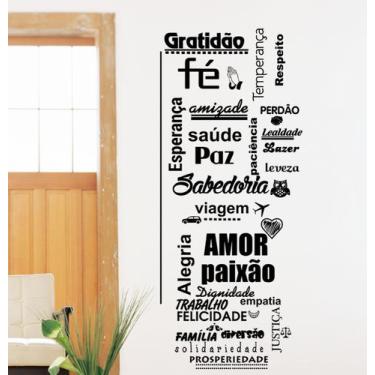 Imagem de Adesivo Decorativo de Parede Gratidão Fé Esperança Saúde Sabedoria Amo