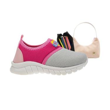 Imagem de Tênis Feminino Infantil Tam 20 ao 27 - Tênis Basic Girl + Bolsa e Esto