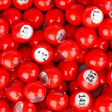 Imagem de Regal Games - Bolas Raffle – Bolas de Chamada Vermelhas Premium com Janela de Fácil Leitura – 7/8 (0,875) em – Números 101-200 – Para Jogos de Grupo Grande, Noite de Jogos e Atividades Lazer