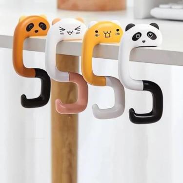 Imagem de Kit 10 Gancho De Mesa Porta Bolsa Dobrável Animais Fofos Para Pendurar