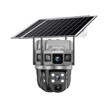 Imagem de Câmera IP Solar De Lente Dupla De 12MP Wifi 6K Webcam Externa Visão No