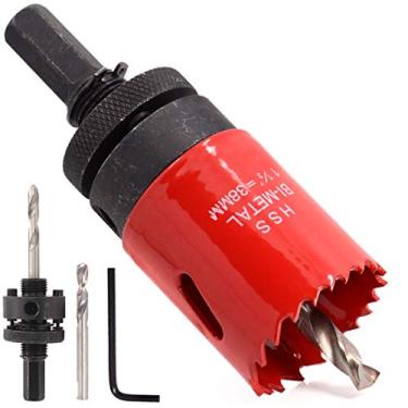 Imagem de Serra Koopi com orifício com arbora resistente, cortador de orifício bimetálico de 38 mm de profundidade para facilmente perfuração de madeira, plástico, compensado, drywall, metal fino, HoleSawWA-H38-Red, 1 1/2 inch