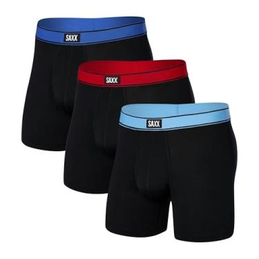 Imagem de SAXX Cueca boxer masculina DAYTRIPPER com suporte embutido – Pacote com 3, roupa íntima masculina, Slvr Lke/Chry/Sprt Blu Wb, M