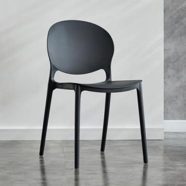 Imagem de Conjunto moderno de 4 cadeiras de jantar de plástico, cadeiras empilháveis de cozinha, cadeiras de pátio para ambientes internos, externos, restaurantes, bistrôs, cafeterias, montagens gratuitas, 150