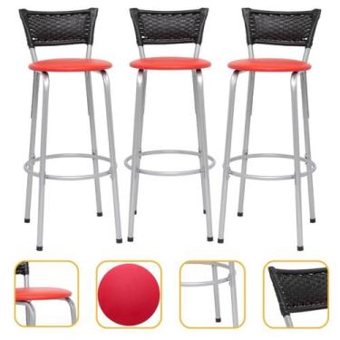Imagem de kit 3 uni Banqueta Para Cozinha Gourmet Bancada Cadeira Balcão Bar Are