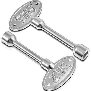 Imagem de 2 peças chave universal de válvula de gás chave de lareira 7 cm para fogueiras de gás chave de gás de reposição de latão polido prata para lareira a gás externa serve para válvula de esfera de 1,4 cm