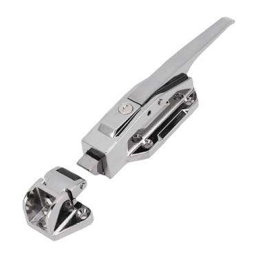 Imagem de Asixxsix Maçaneta da porta do refrigerador, Liga de zinco trava moderna e elegante da maçaneta da porta do freezer, Trava radial do refrigerador com 2 chaves para supermercado doméstico