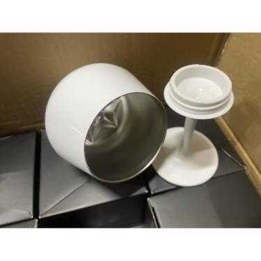 Imagem de Copo De Coquetel 2 Em 1, 414ml，Vinho Removível Forma De U, Isolamento Duplo Café Com De Aço Inoxidável 304 (Branco)