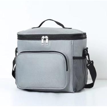 Imagem de Bolsa Térmica Grande Portatil Marmita Viagem Com Alça 25cm*16cm*23cm (CINZA)