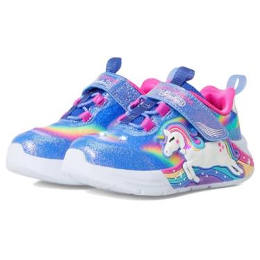 Imagem de Skechers Tênis feminino Unicorn Chaser 302298n (infantil), Azul/Multi, 9 Toddler