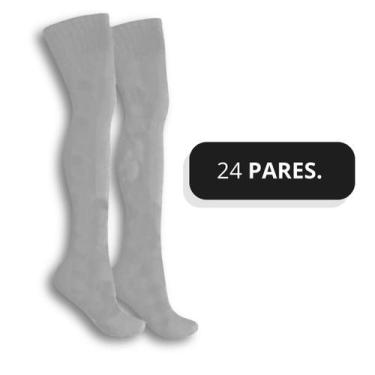 Imagem de Kit 24 Pares Meião Futebol Infantil Kanxa 28/32 Poliamida, Branco