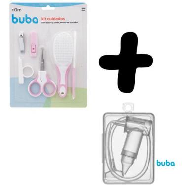 Imagem de Kit Recem Nascido Cuidados Bebê + Aspirador Nasal Buba Rosa