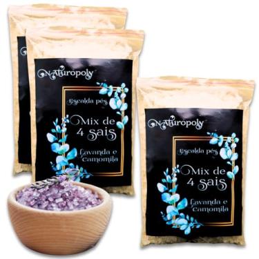 Imagem de 3x 500g Escalda Pés Premium 4 Sais Himalaia Epsom Marinho Quântico Compre 2 Ganhe 1!