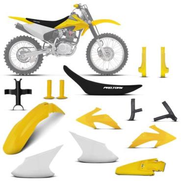 Imagem de Kit Plástico Crf 230f 2008 À 2014 - Pro tork, BRANCO - AMARELO, Único