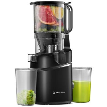 Imagem de Centrifuga de Frutas com Alimentação Automática, sem BPA e Limpeza Fácil, 110V 250W, Amzchef, Preta
