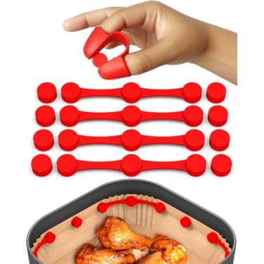 Imagem de WM infinite 2 fivelas magnéticas de silicone para fritadeira a ar (embalagem com 13) - contém forros de papel manteiga, evita riscos de incêndio e cobertura de alimentos - silicone de alta temperatura