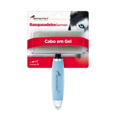 Imagem de Rasqueadeira m cabo em gel azul para cães e gatos germanhart