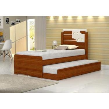 Imagem de Cama De Solteiro Bibox Luiza Cinamomo/Off White  Vitamov