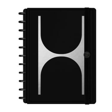 Imagem de Caderno de Disco ISCOOL Capa Dura Monograma Minimal Perfil G Preto Letra (Letra H)