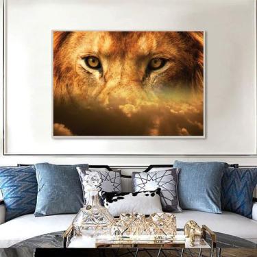Imagem de Quadro Canvas Decorativo para Sala Leão de Judá 30x42 - LUGGUI ART. FO
